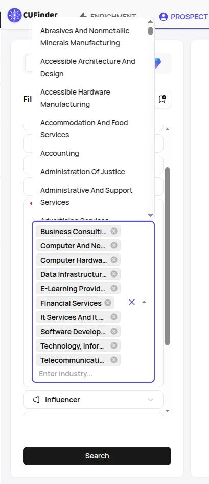 Define Industry Filters