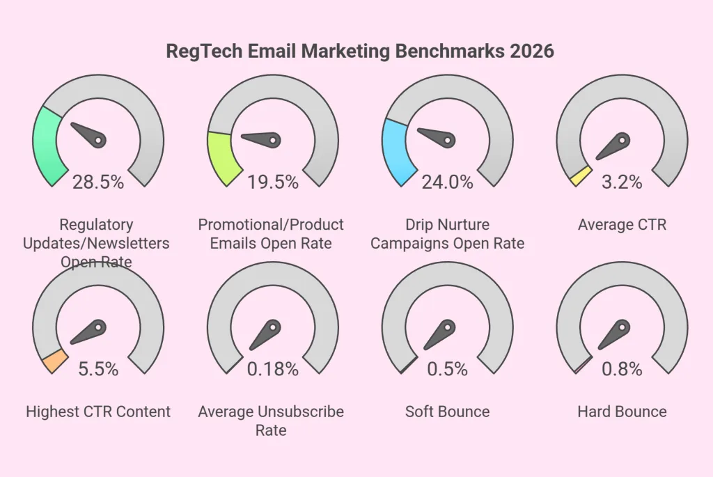 RegTech Email Marketing Benchmarks 2026